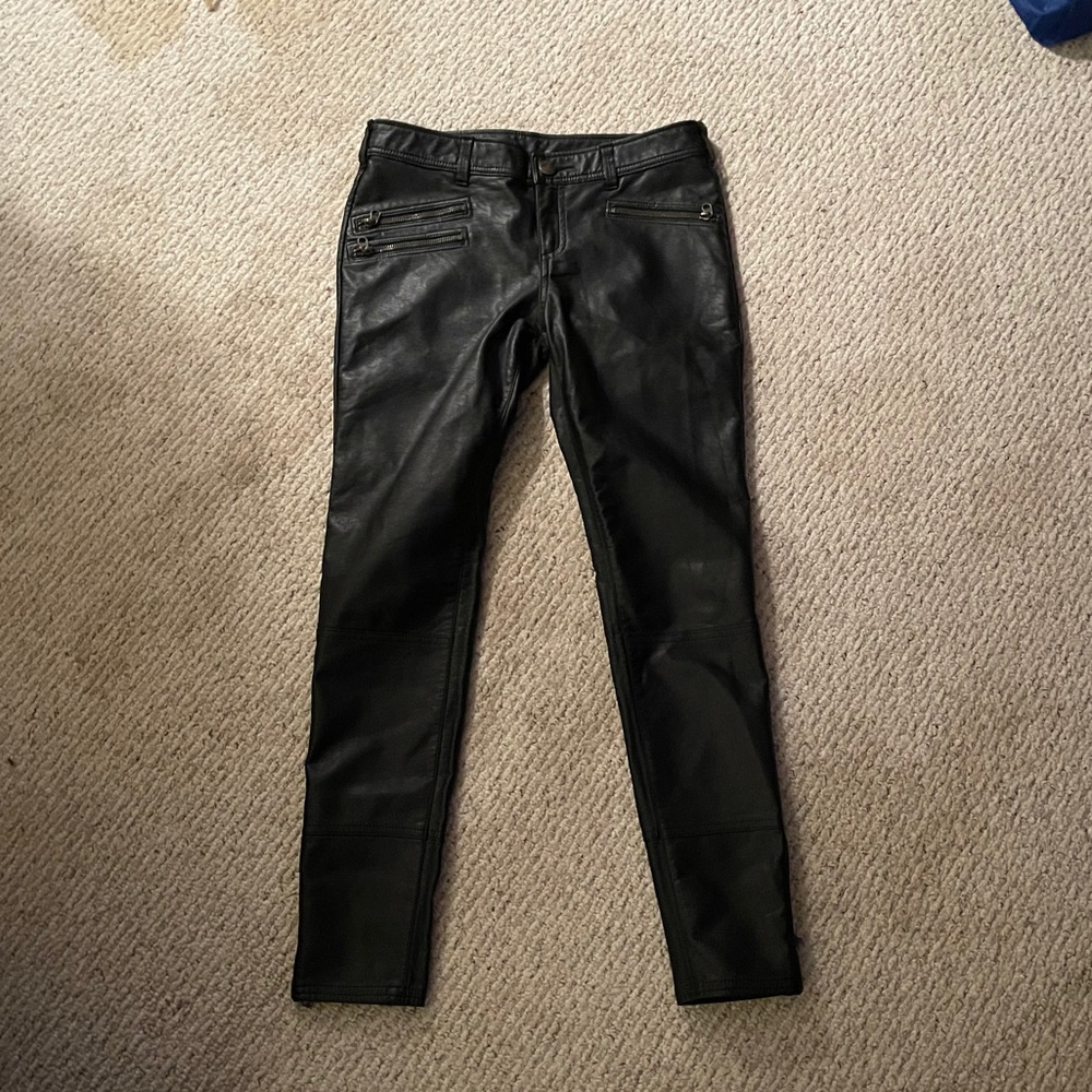 Free people vegan leather jeans 26 black